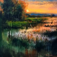 Tahir Bilal Ummi, 18 x 18 Inch, Oil on Canvas, Landscape Painting, AC-TBL-097